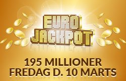 Eurojackpot fredag d. 10 marts